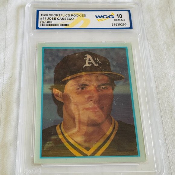 1986 SPORTSFLICS ROOKIES #11 JOSE CANSECO. ROOKIE WCG 10 GEM-MT. MINT CONDITION - Picture 2 of 7